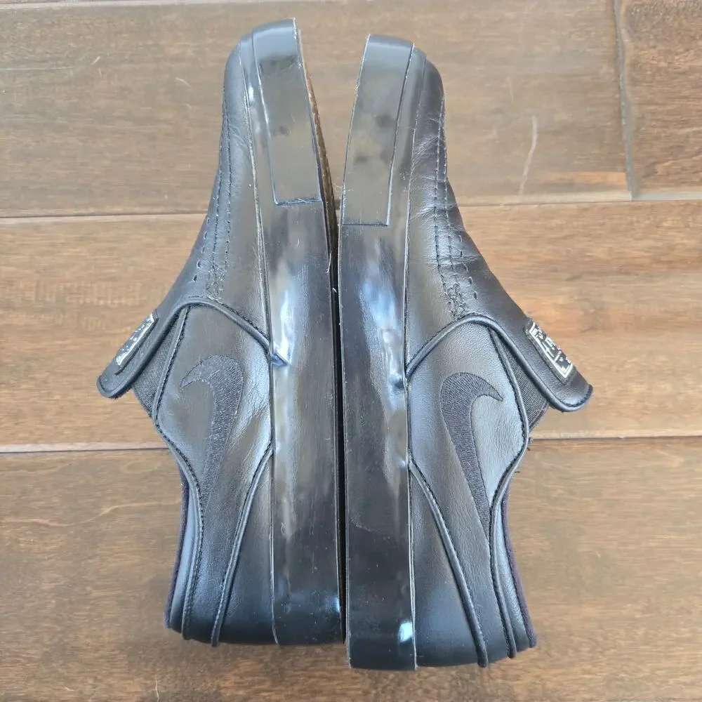 Nike SB Zoom Stefan Janoski Slip On Elite CPSL Black Skate Shoes Leather Men 6